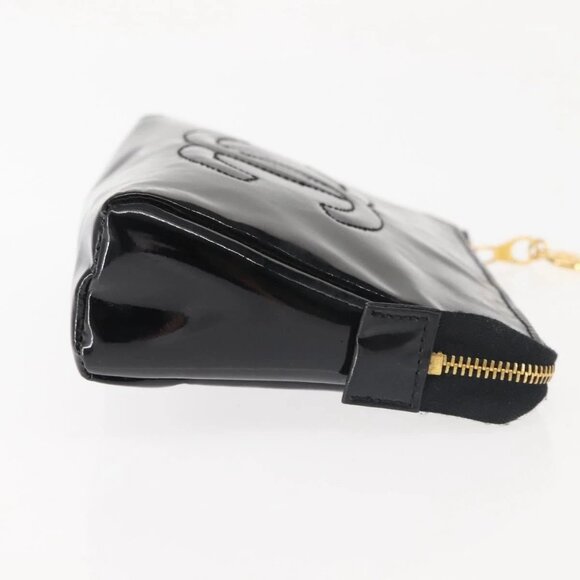 CHANEL Pouch Enamel Black Gold CC Auth 145547 - Picture 6 of 16